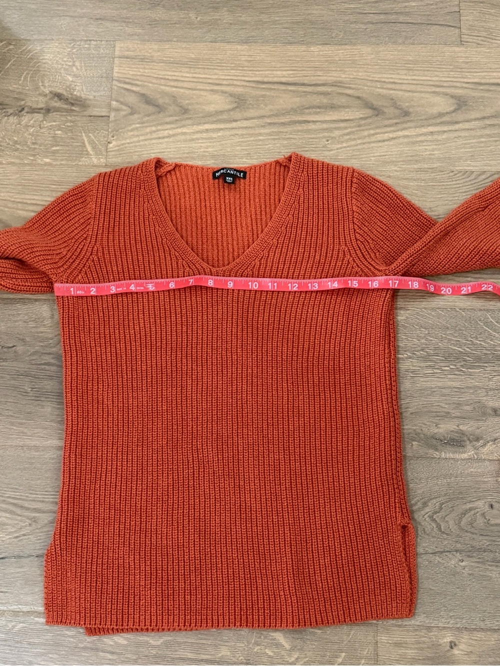 J.Crew Mercantile Burnt Orange Cotton V-Neck Sweater XXS - Picture 7 of 7